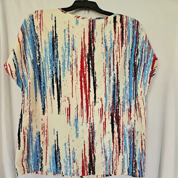 Emery Rose | Blue, REd and Black  Blouse | Size Large - Picture 4 of 8
